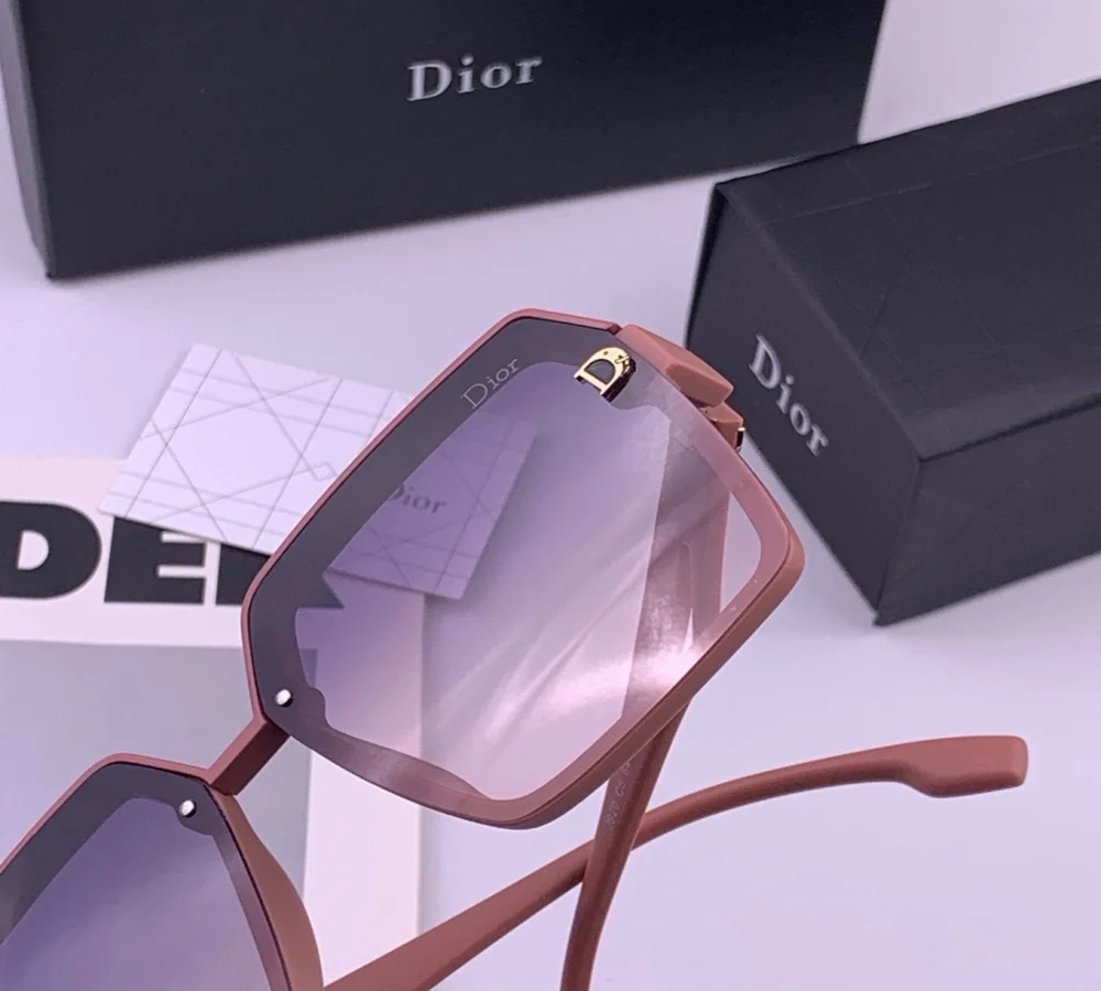 Dior Pink-Brown Gradient Frame Sunglasses with D Logo Detail